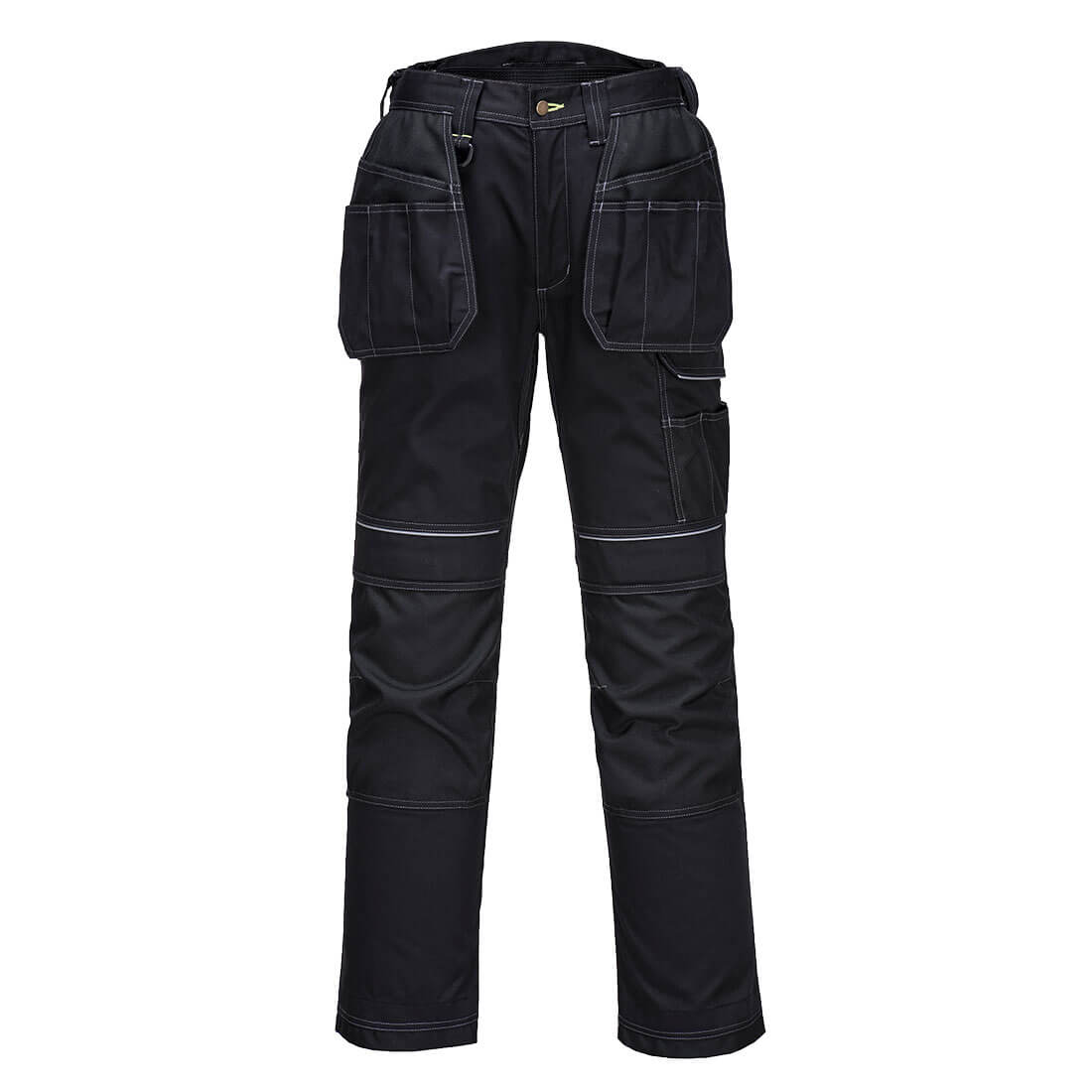 Portwest PW3 Stretch Holster Work Trousers in Black, main product image