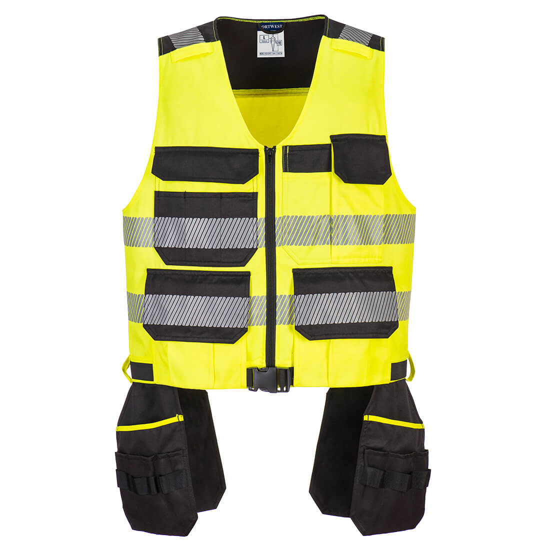 Portwest PW3 Hi-Vis Class 1 Tool Vest in Yellow/Black, main product image