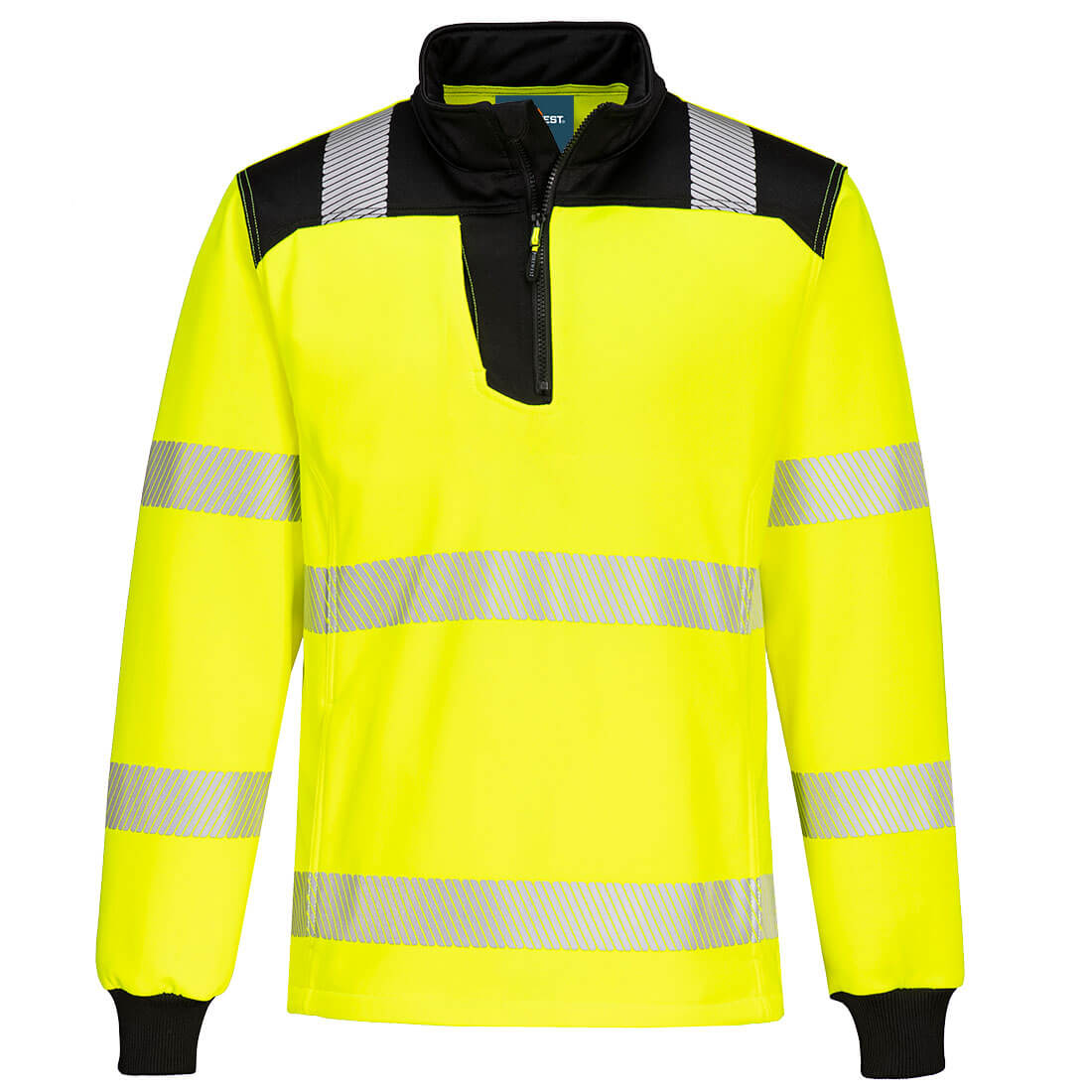 Portwest PW3 Hi-Vis 1/4 Zip Sweatshirt in Yellow/Black, image 2