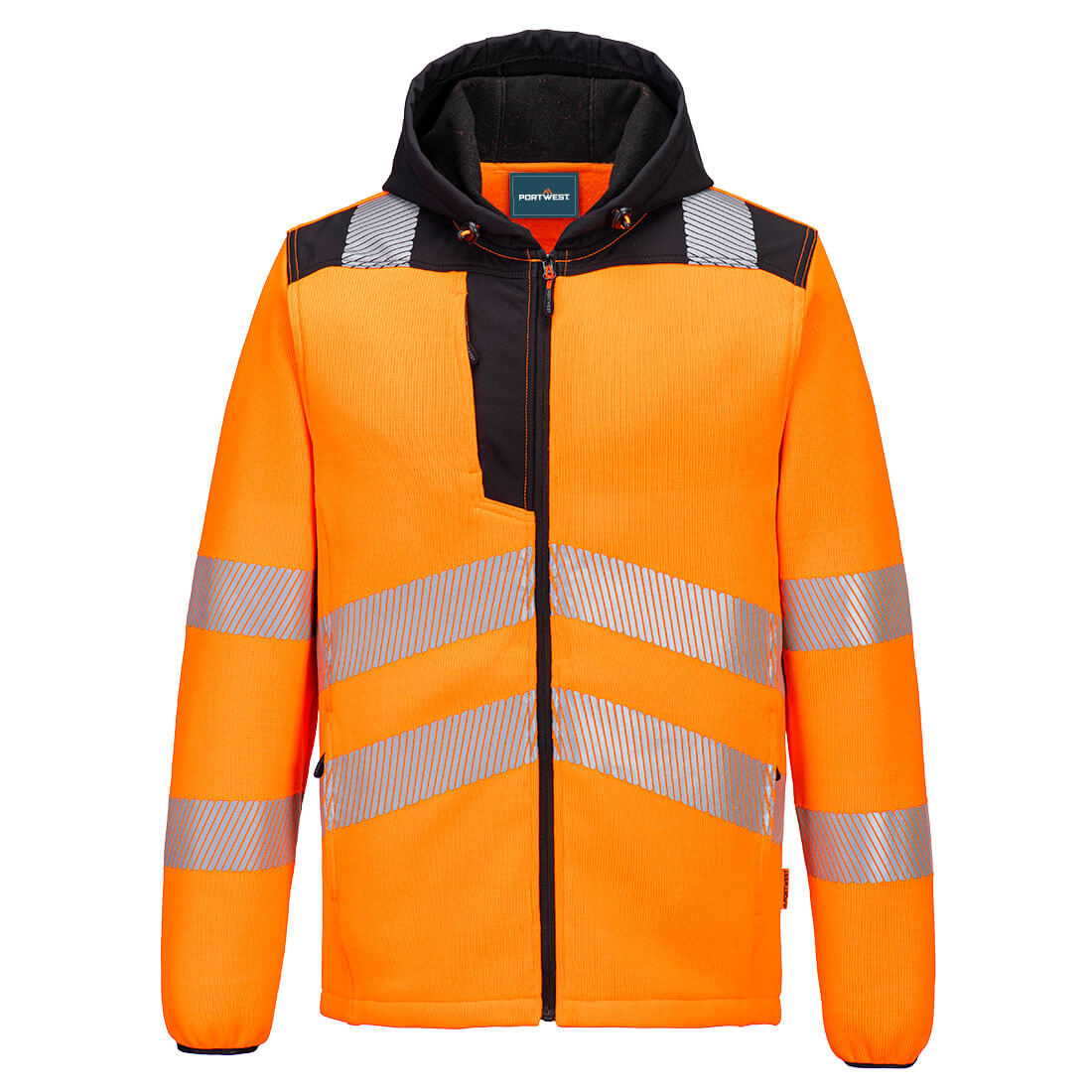 Portwest PW3 Hi-Vis Technical Fleece in Orange/Black, main product image