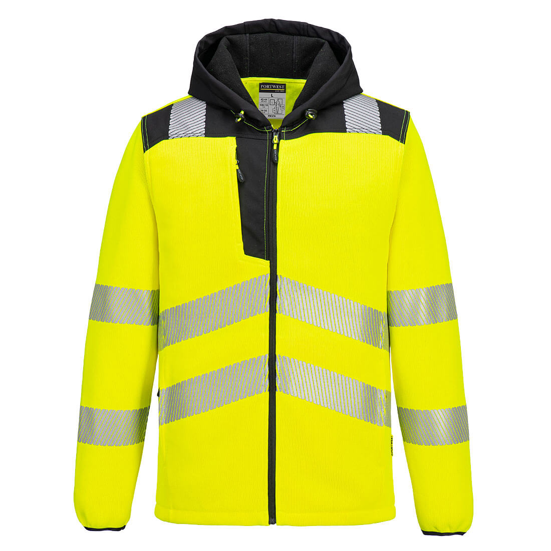 Portwest PW3 Hi-Vis Technical Fleece in Yellow/Black, image 2