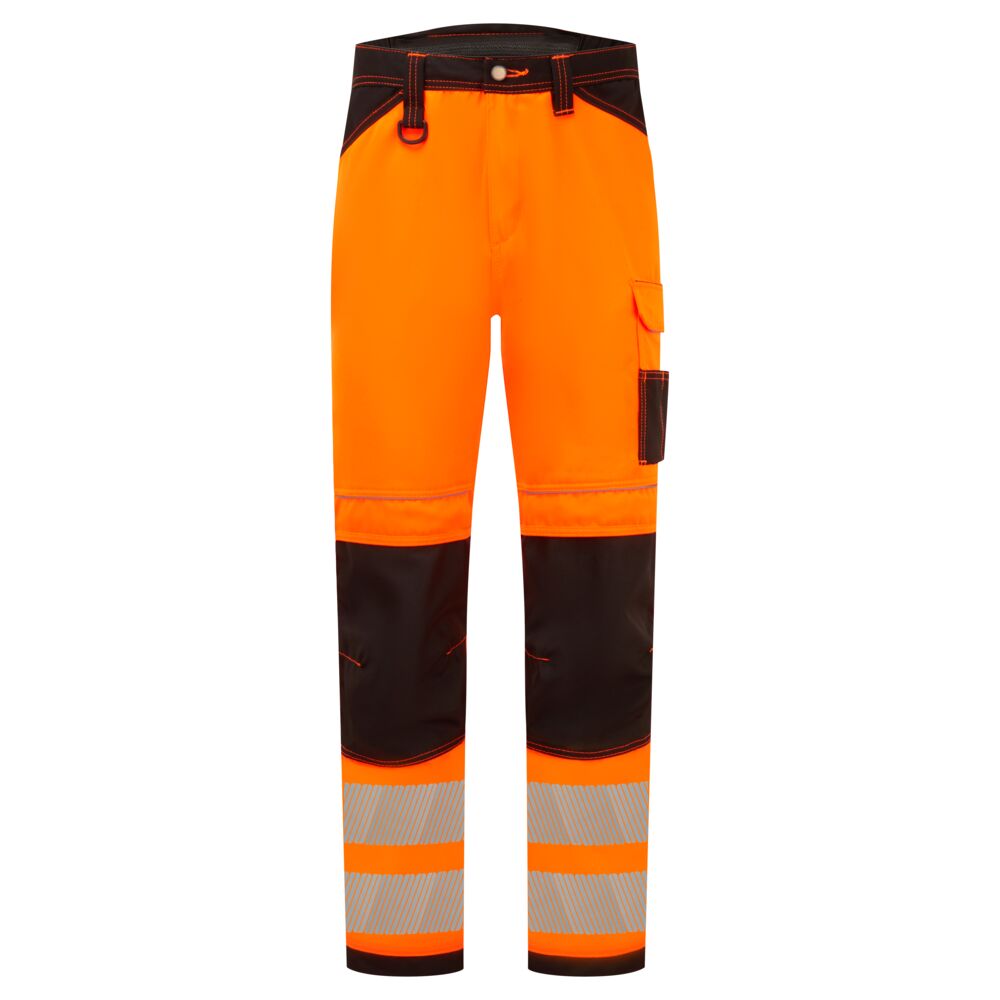 Portwest PW3 Hi-Vis Work Trousers in Orange/Black, main product image