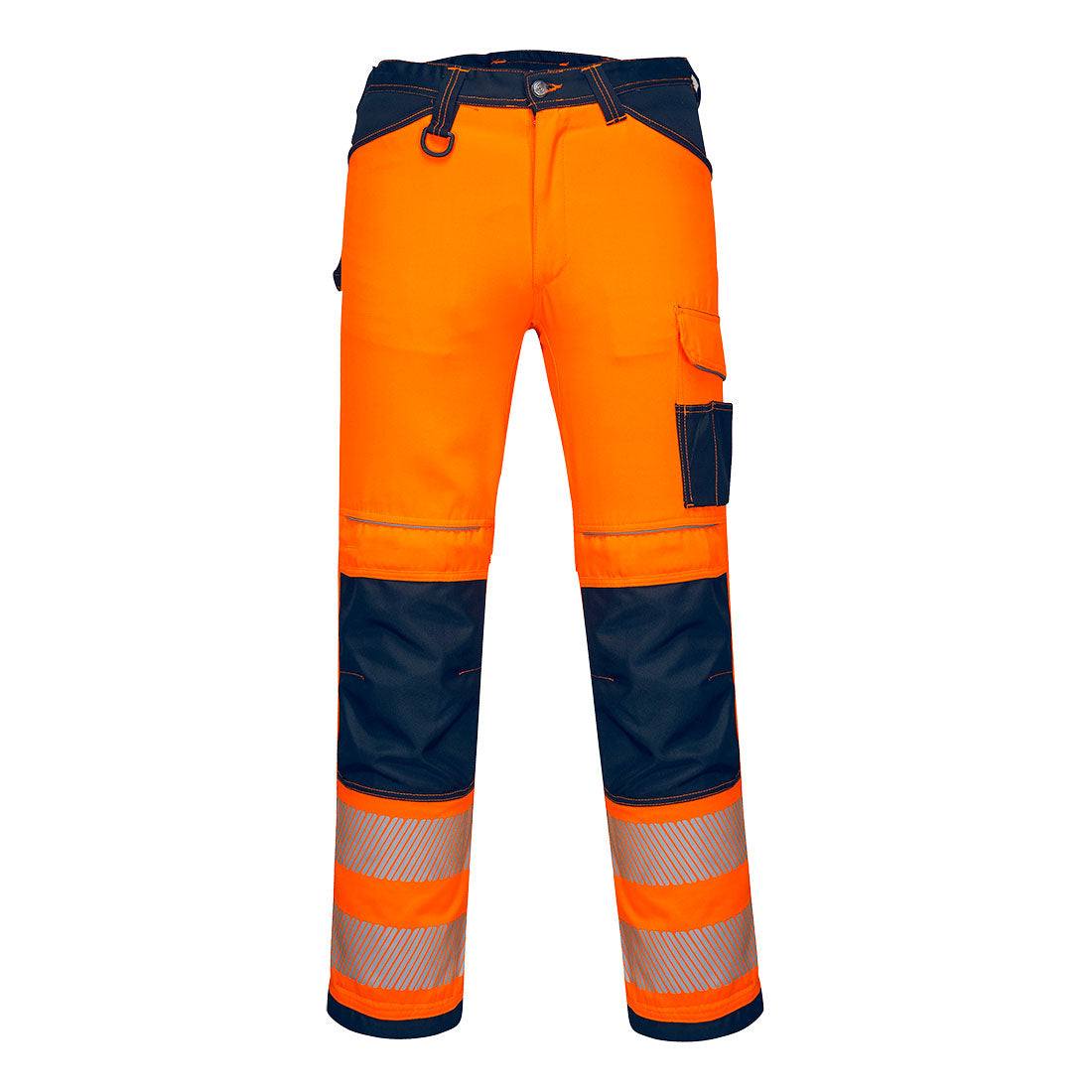 Portwest PW3 Hi-Vis Work Trousers in Orange/Navy, image 3