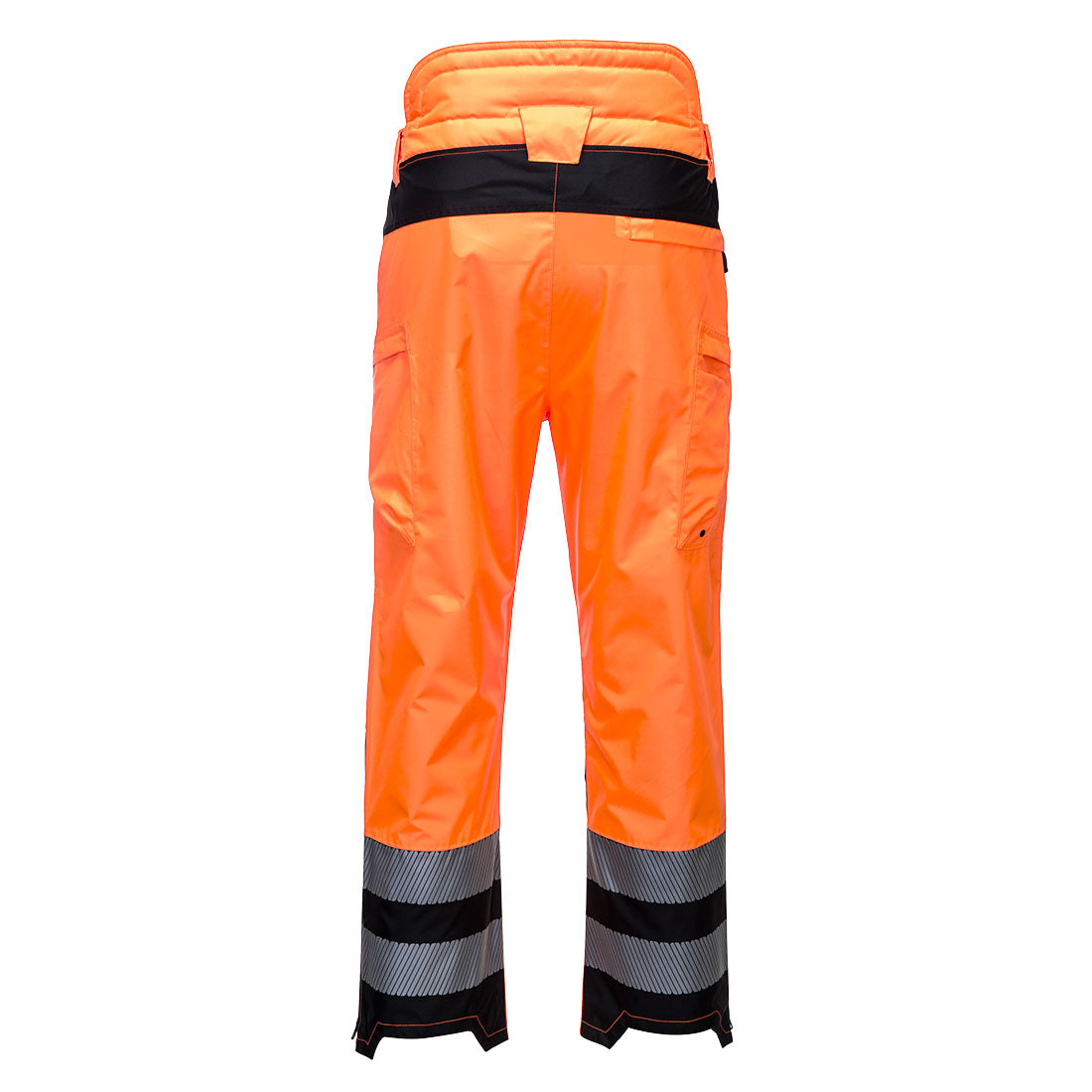 Portwest PW342 PW3 Hi-Vis Extreme Rain Trousers in Orange/Black, back view