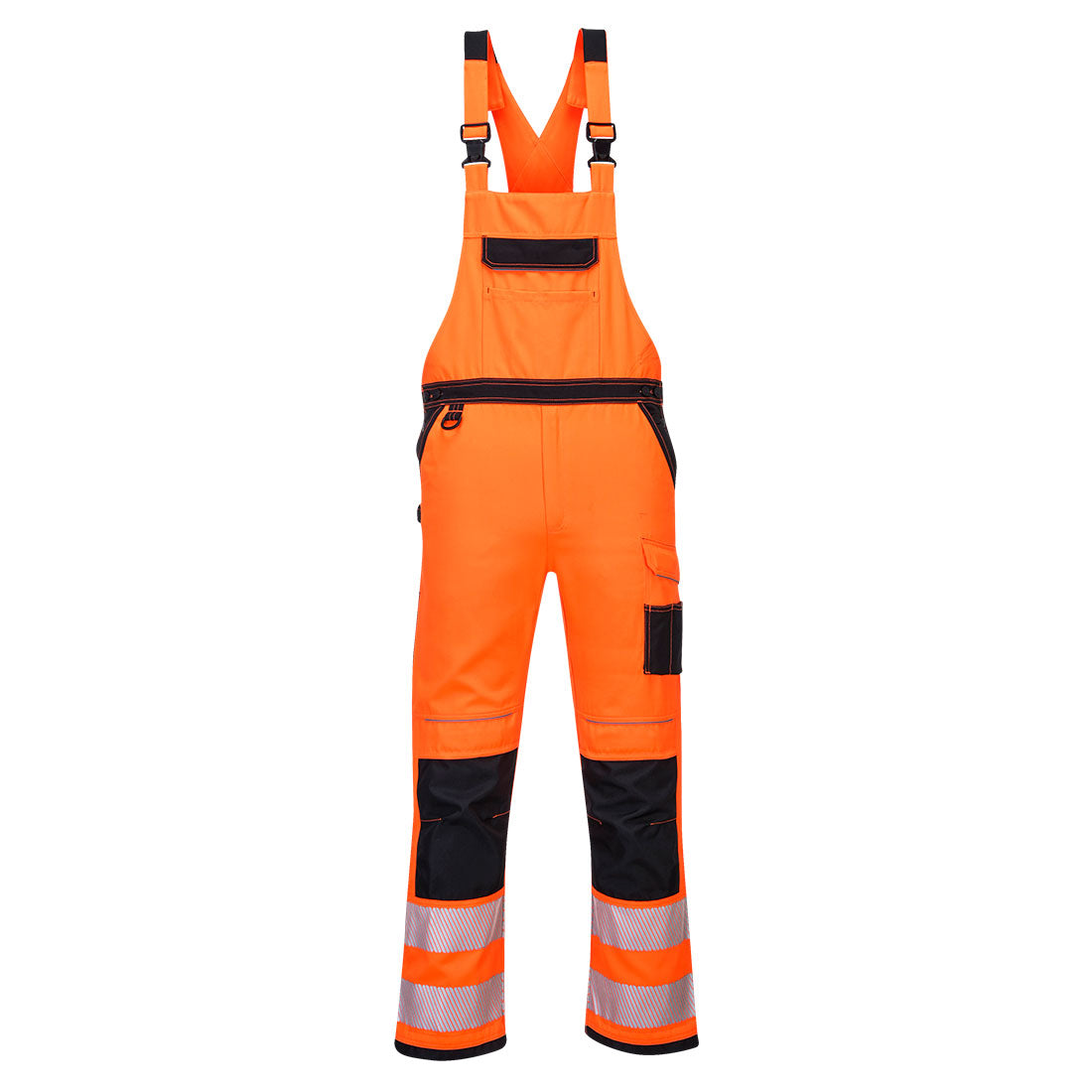 Portwest PW3 Hi-Vis Bib and Brace in Orange/Black, main product image