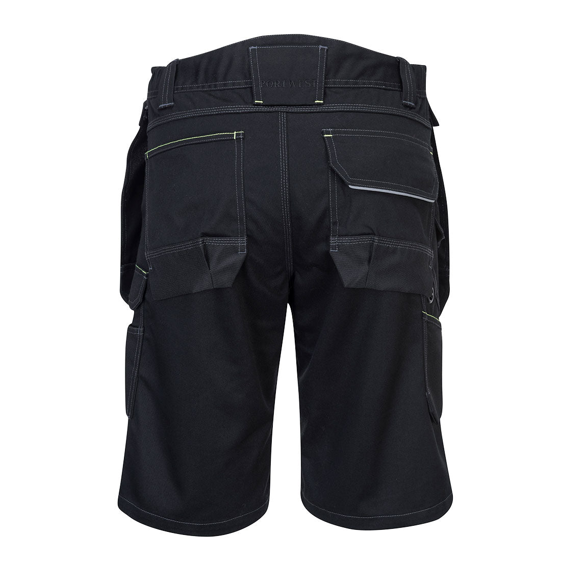 Portwest PW345 PW3 Holster Work Shorts in Black, back view