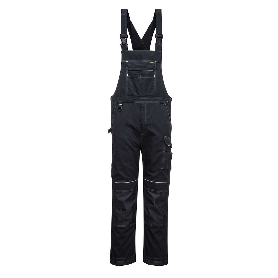 Portwest PW3 Work Bib and Brace in Black, main product image