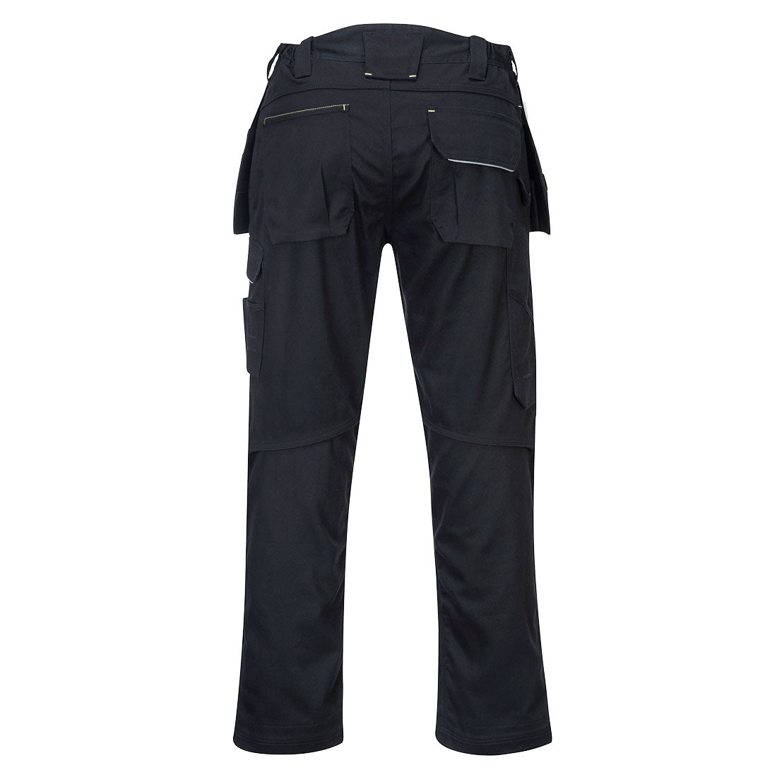 Portwest PW347 PW3 Cotton Work Holster Trousers in Black, back view