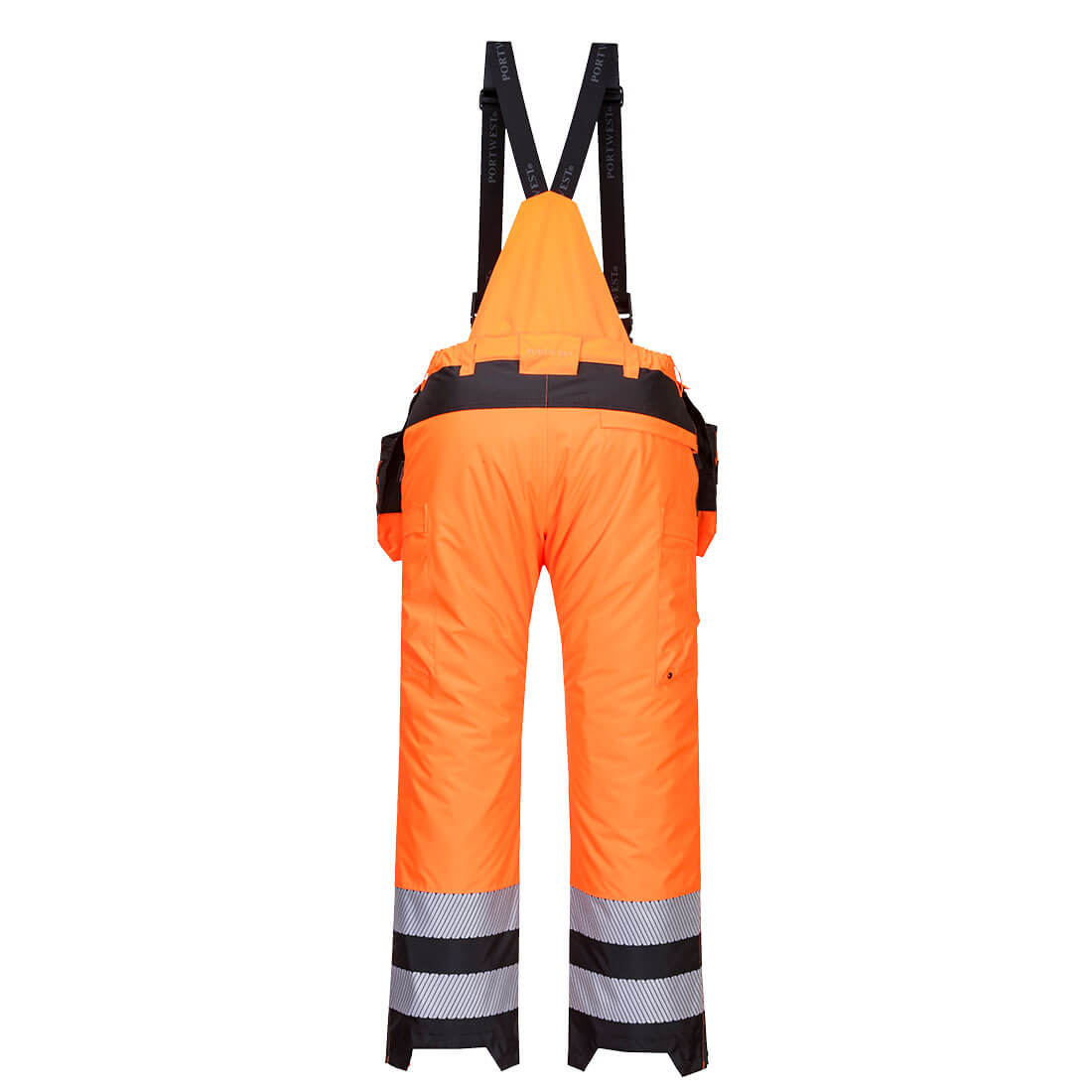 Portwest PW351 PW3 Hi-Vis Winter Trousers in Orange/Black, back view