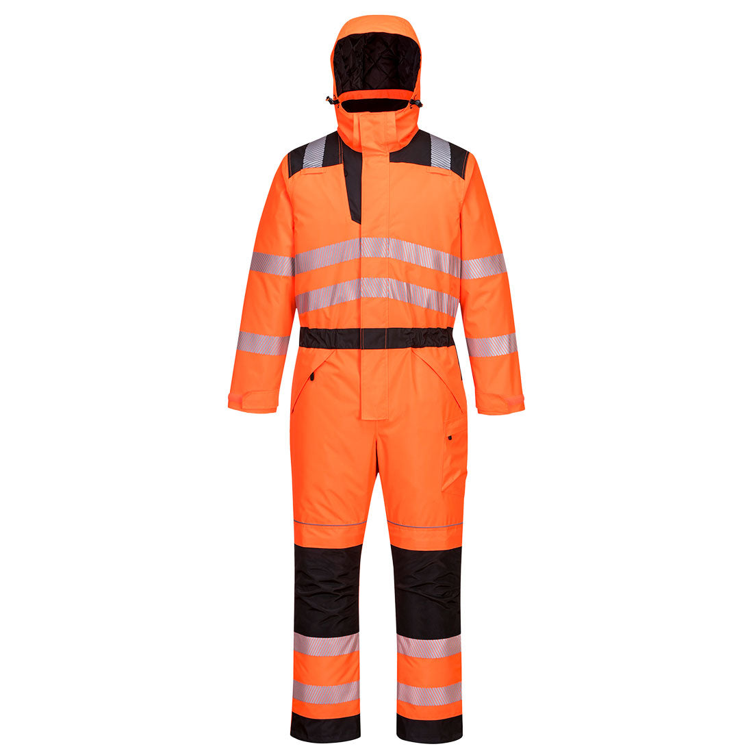 Portwest PW3 Hi-Vis Winter Coverall in Orange/Black, main product image