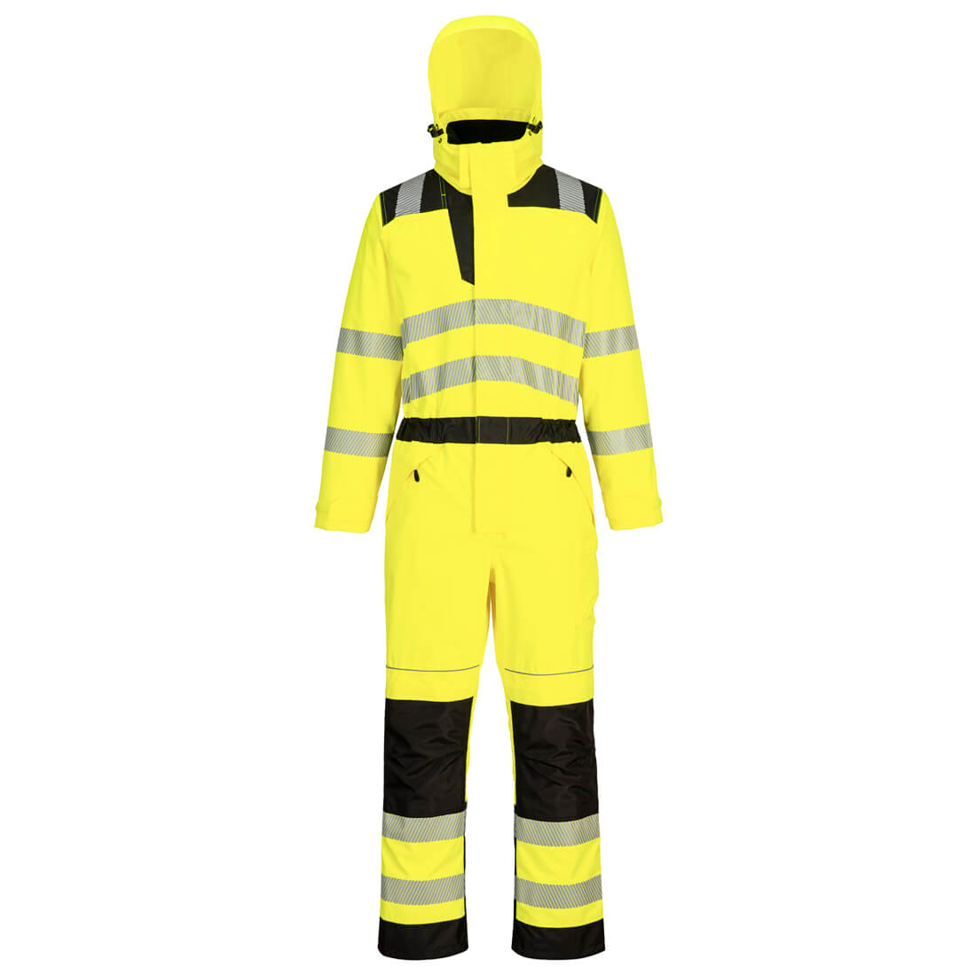 Portwest PW3 Hi-Vis Rain Coverall in Yellow/Black, image 2