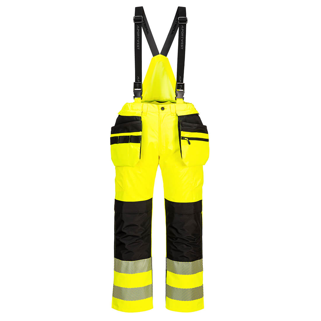Portwest PW3 Hi-Vis Rain Trousers in Yellow/Black, image 2