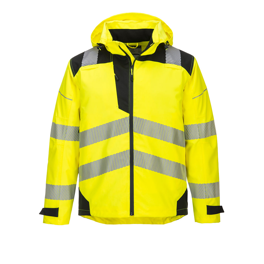 Portwest PW3 Hi-Vis Extreme Rain Jacket in Yellow/Black, image 2