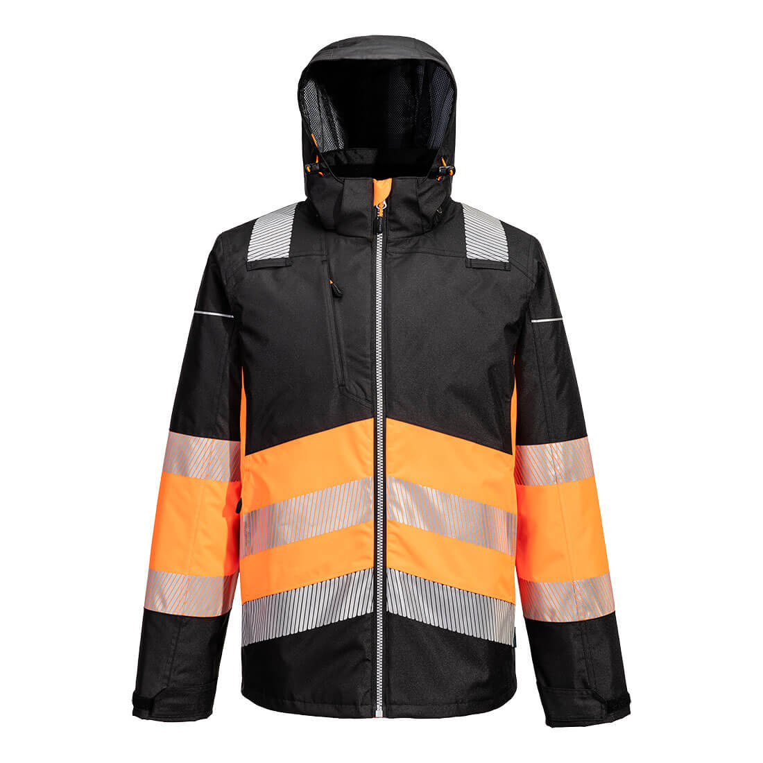 Portwest PW3 Hi-Vis Class 1 Winter Jacket in Orange/Black, main product image