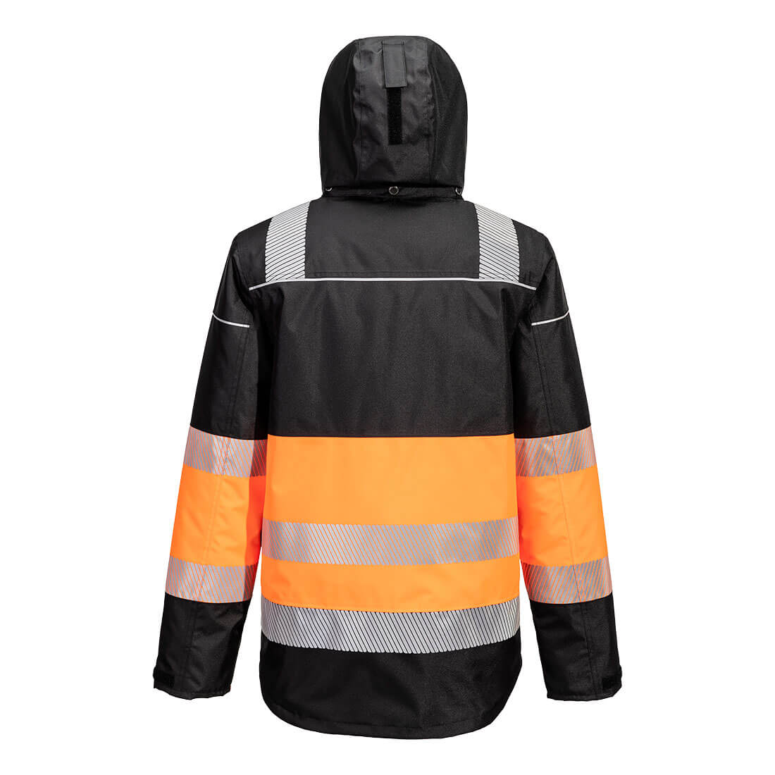 Portwest PW364 PW3 Hi-Vis Class 1 Winter Jacket in Orange/Black, back view