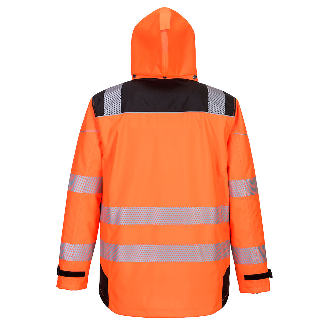 Portwest PW365 PW3 Hi-Vis 3-in-1 Jacket in Orange/Black, back view
