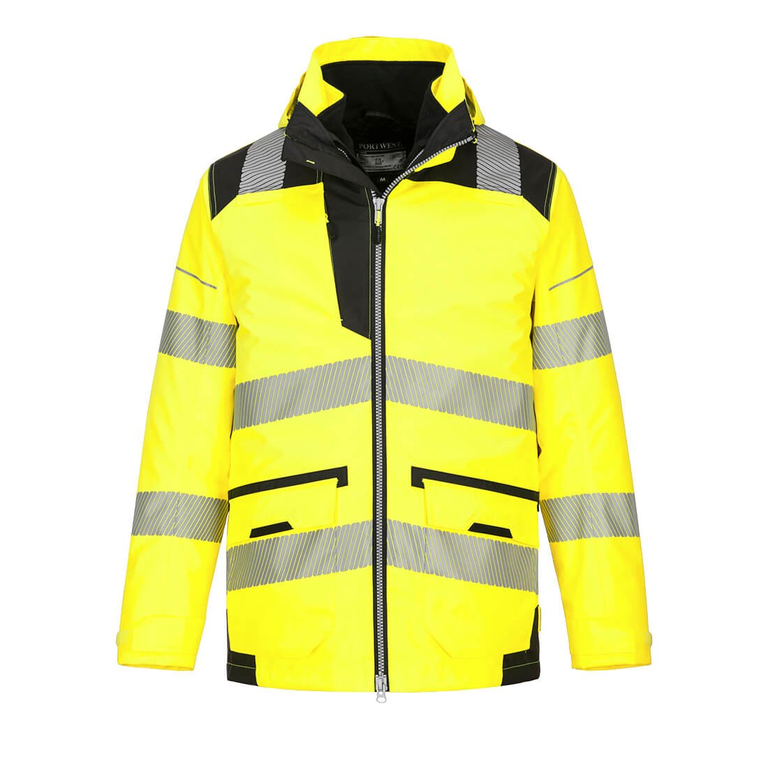 Portwest PW3 Hi-Vis Breathable 5-in-1 Jacket in Yellow/Black, image 2