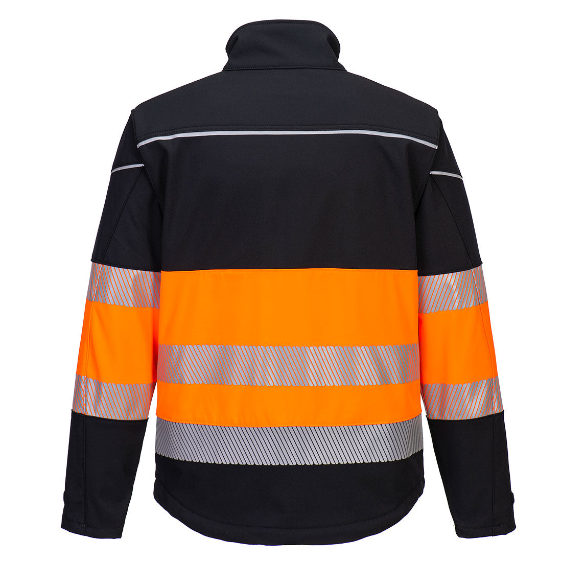 Portwest PW375 PW3 Hi-Vis Class 1 Softshell (3L) in Black/Orange, back view