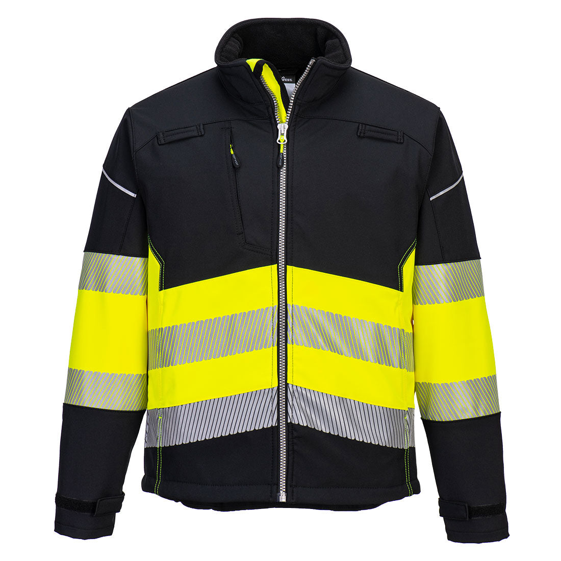 Portwest PW3 Hi-Vis Class 1 Softshell in Black/Yellow, image 2