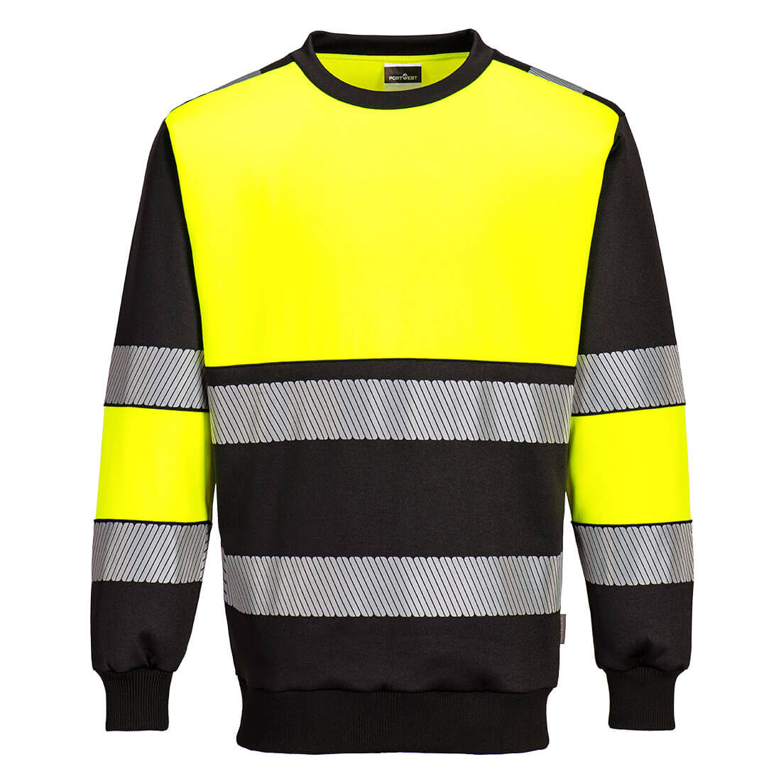 Portwest PW3 Hi-Vis Class 1 Sweatshirt in Yellow/Black, image 2
