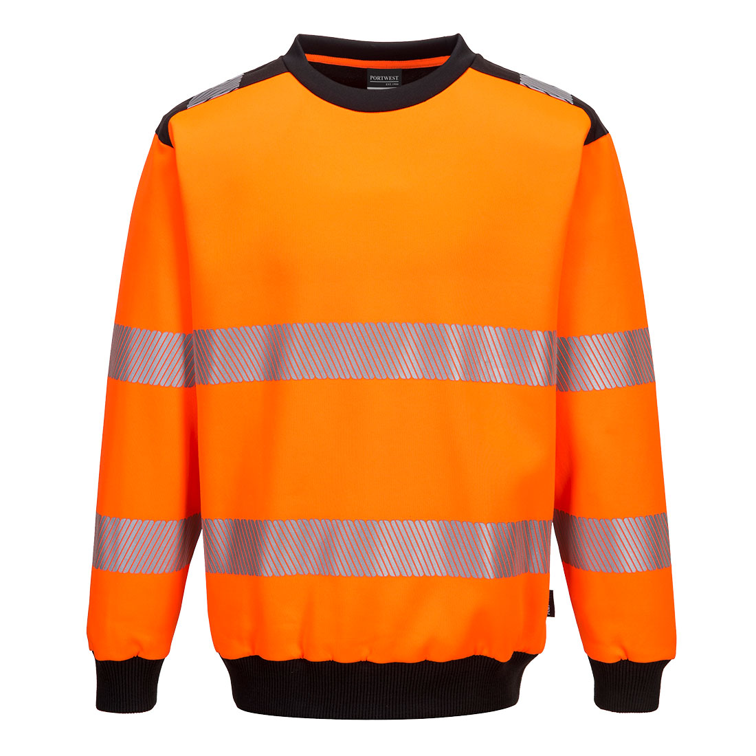 Portwest PW3 Hi-Vis Sweatshirt in Orange/Black, main product image