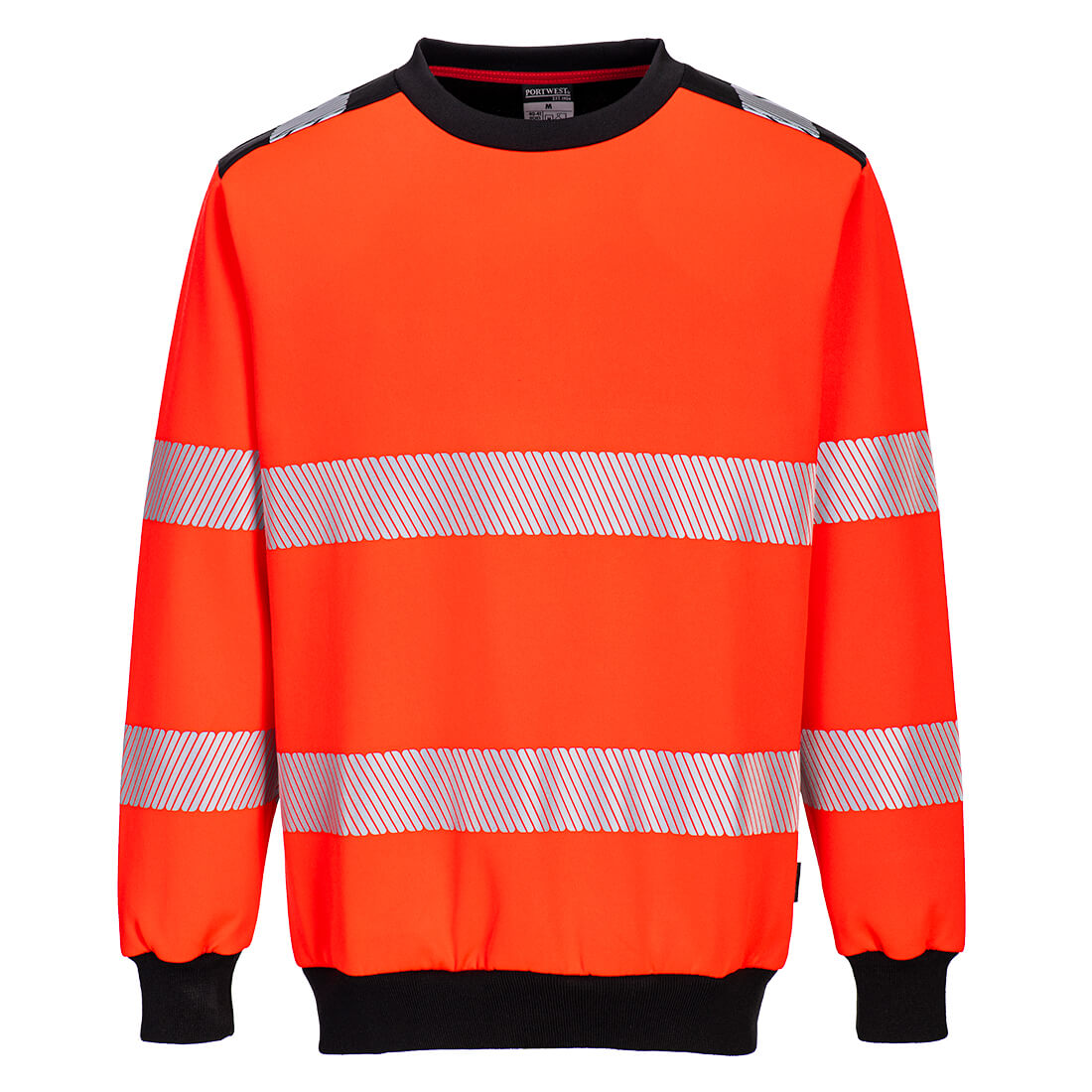 Portwest PW3 Hi-Vis Sweatshirt in Red/Black, image 2