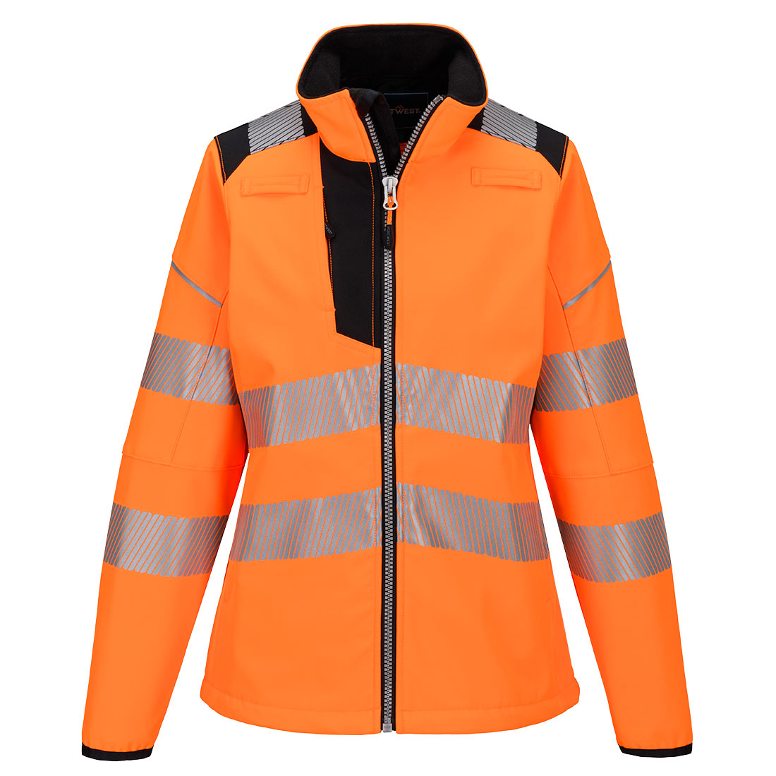 Portwest PW3 Hi-Vis Women's Softshell in Orange/Black, main product image