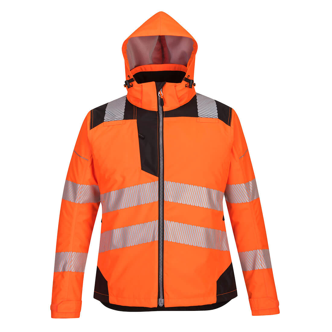 Portwest PW3 Hi-Vis Women's Winter Jacket in Orange/Black, main product image