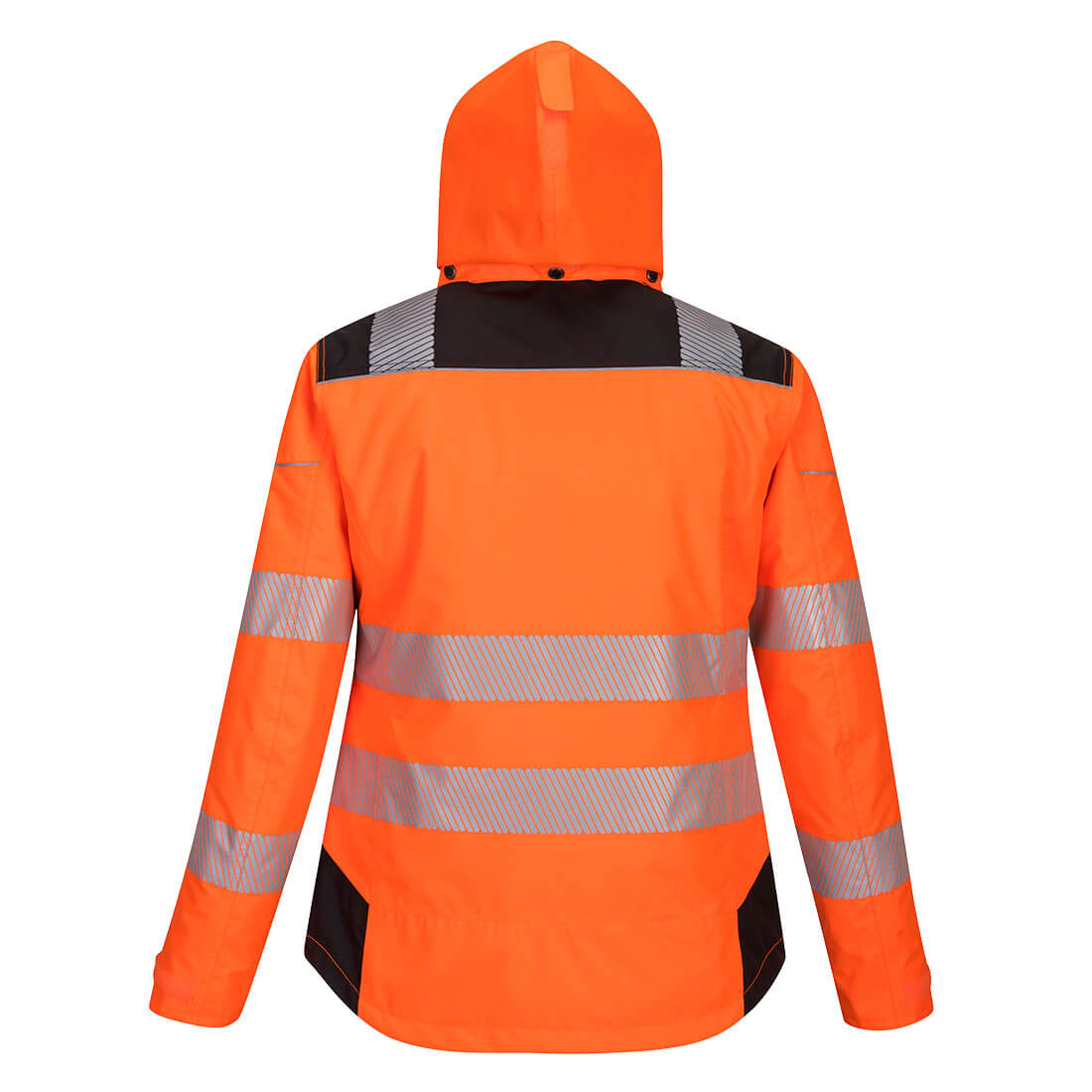 Portwest PW382 PW3 Hi-Vis Women's Winter Jacket in Orange/Black, back view