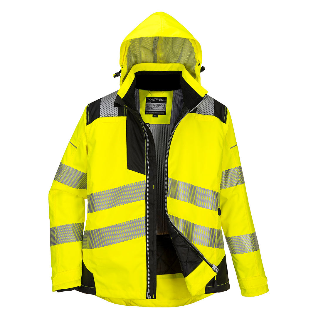 Portwest PW3 Hi-Vis Women's Winter Jacket in Yellow/Black, image 2