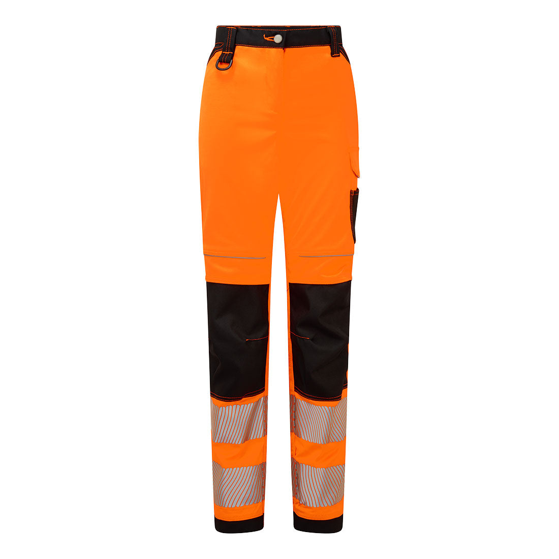Portwest PW3 Hi-Vis Women's Stretch Work Trousers in Orange/Black, main product image