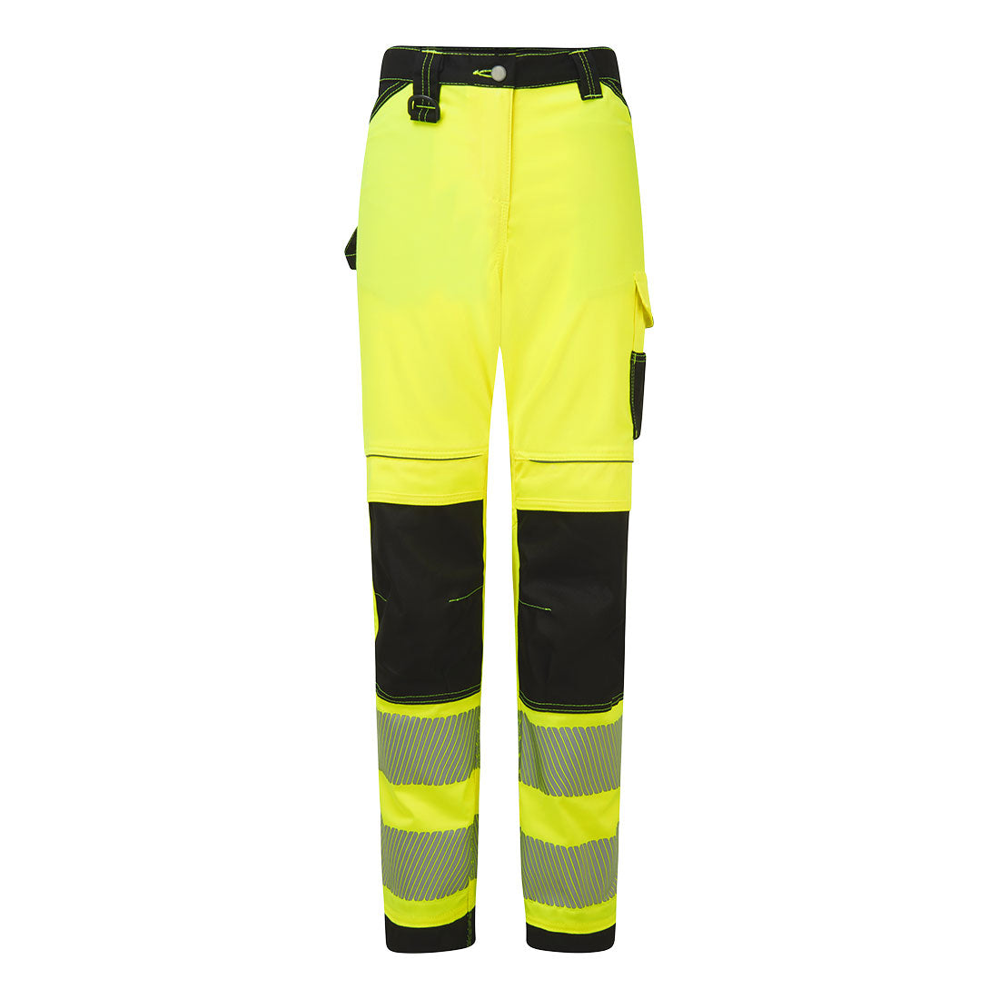 Portwest PW3 Hi-Vis Women's Stretch Work Trousers in Yellow/Black, image 2