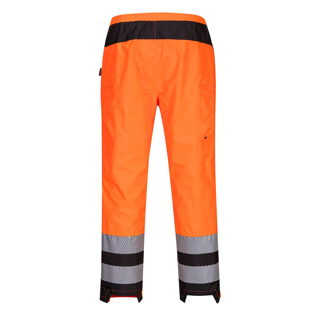 Portwest PW386 PW3 Hi-Vis Women's Rain Trousers in Orange/Black, back view