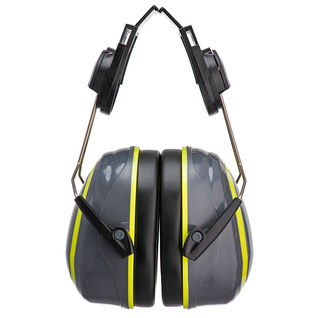 Portwest HV Extreme Ear Defenders Medium Clip-On in Grey/Yellow, main product image