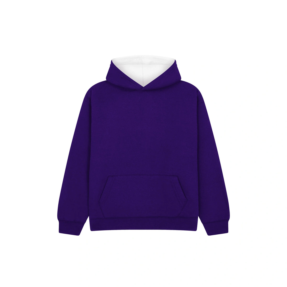 Cotton Ridge W73K Eclipse Premium kids contrast hoodie in Purple / White