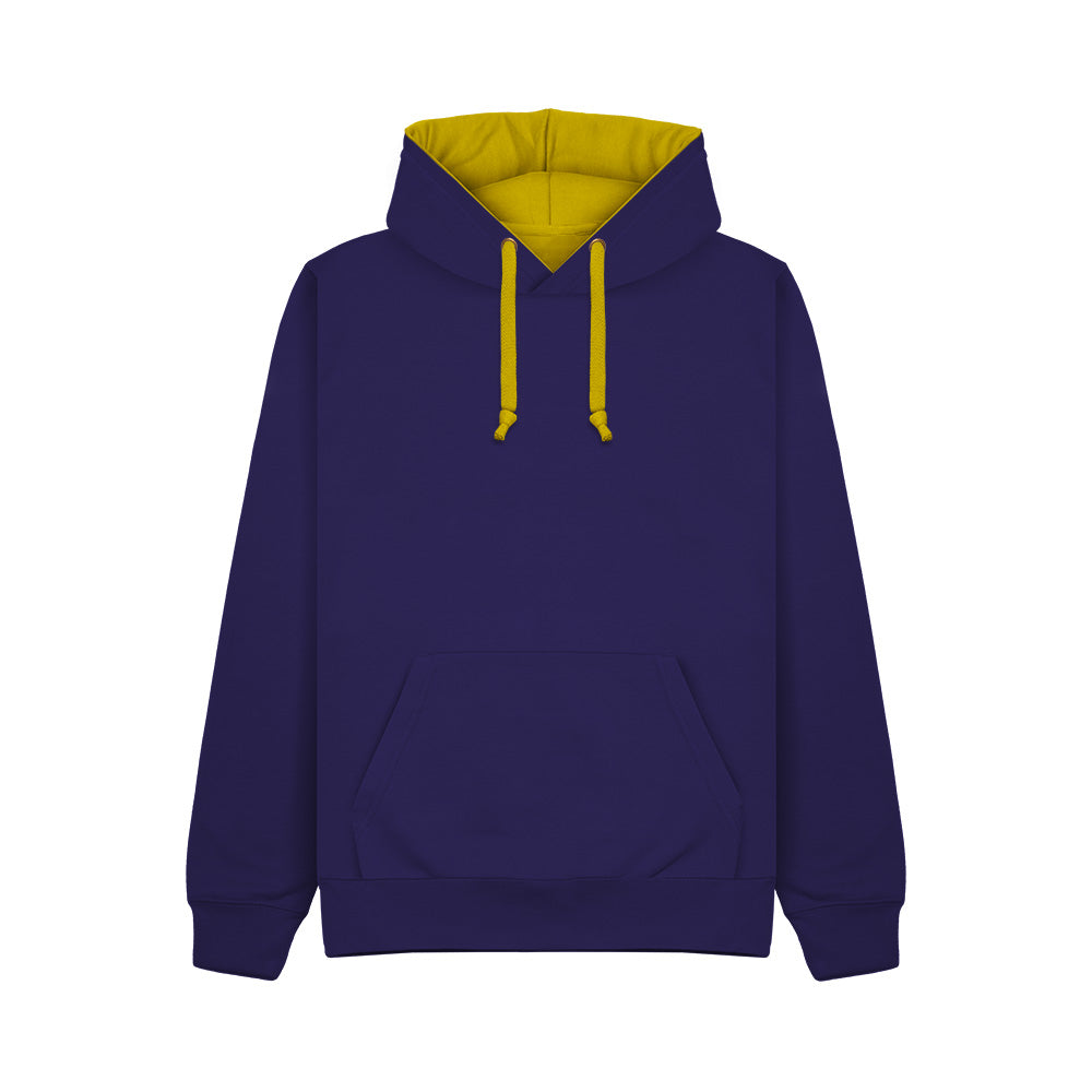 Cotton Ridge W73 Eclipse Premium contrast Hoodie in Purple/Yellow