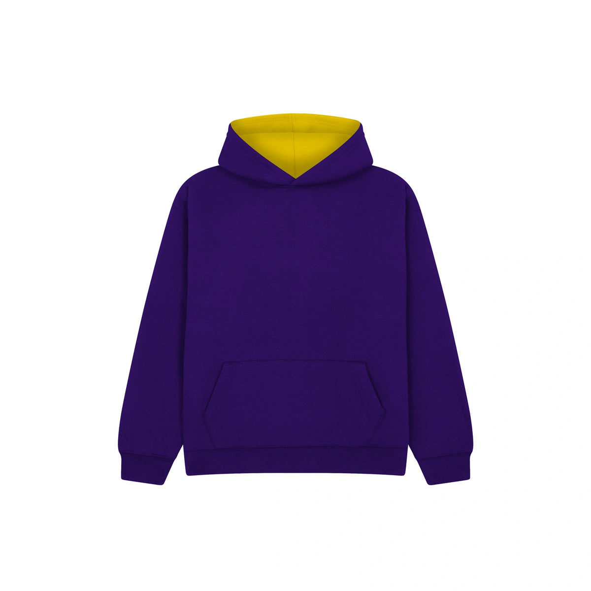 Cotton Ridge W73K Eclipse Premium kids contrast hoodie in Purple / Yellow