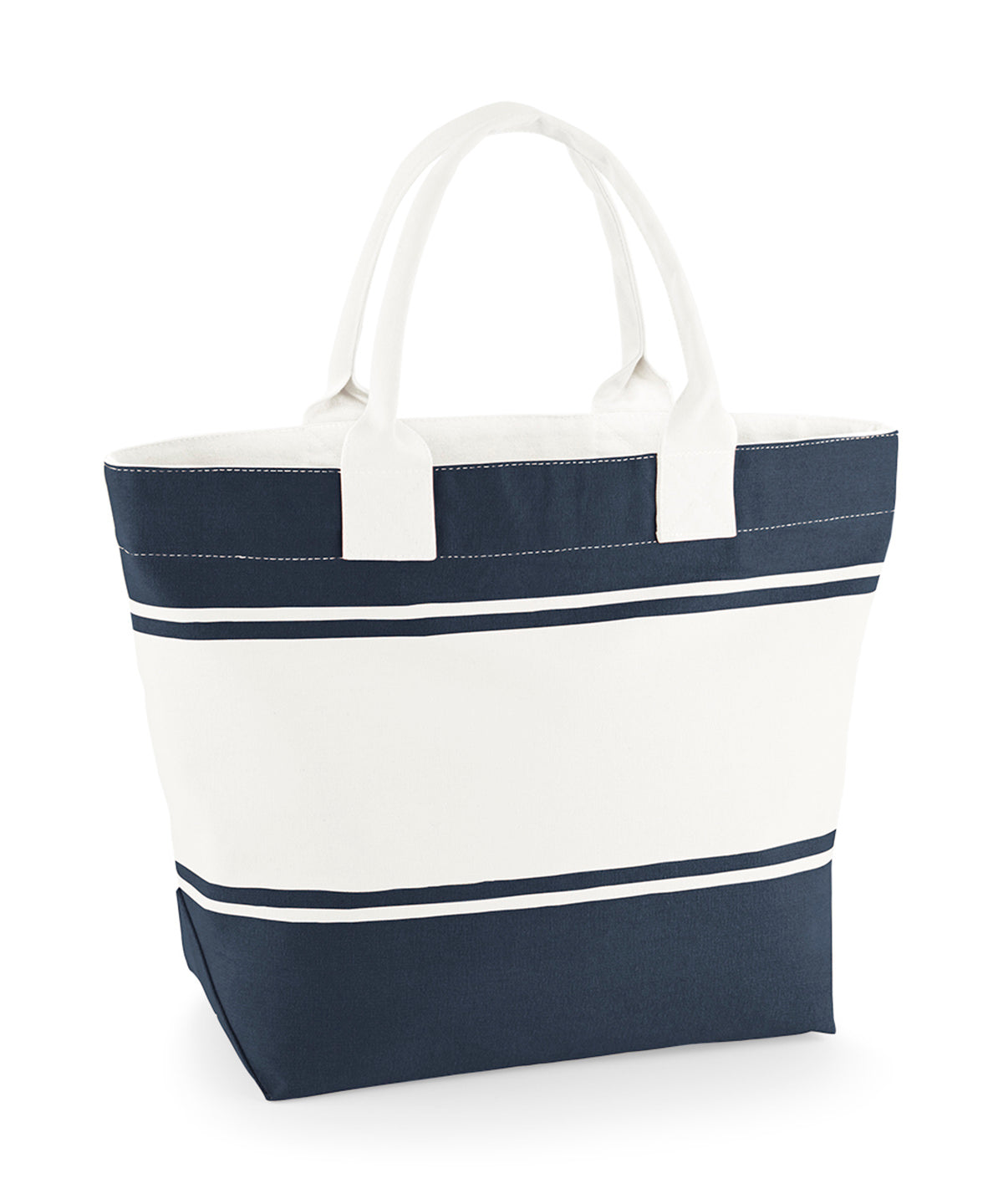 Quadra Canvas deck bag in Navy/Off White, front view