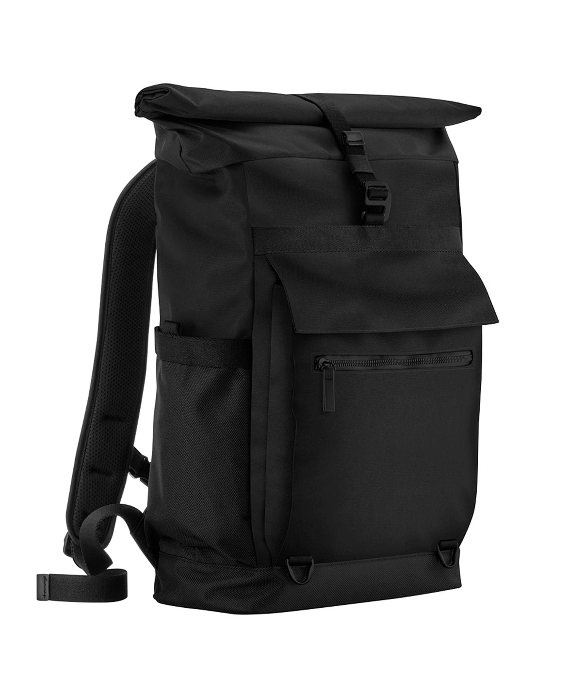 Quadra Axis roll-top backpack in Black, front view