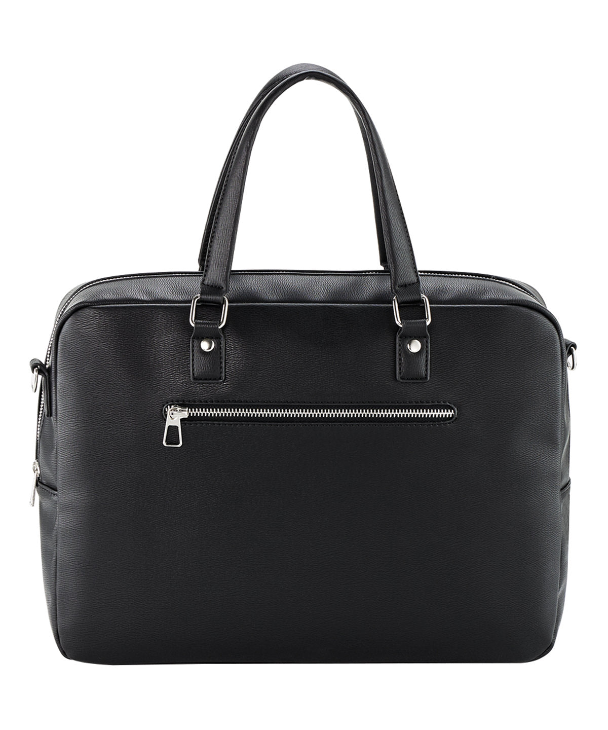 Quadra Tailored luxe PU briefcase in Black, front view