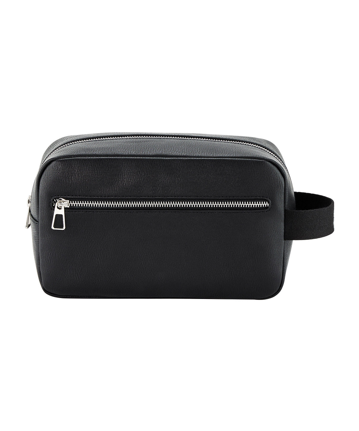 Quadra Tailored luxe PU wash bag in Black, front view