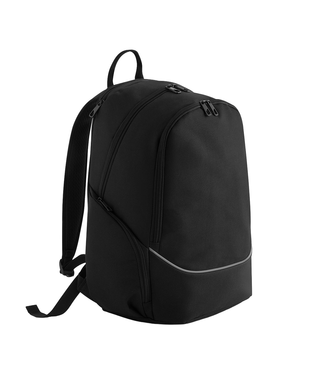 Quadra Teamwear backpack in Black/Grey, front view