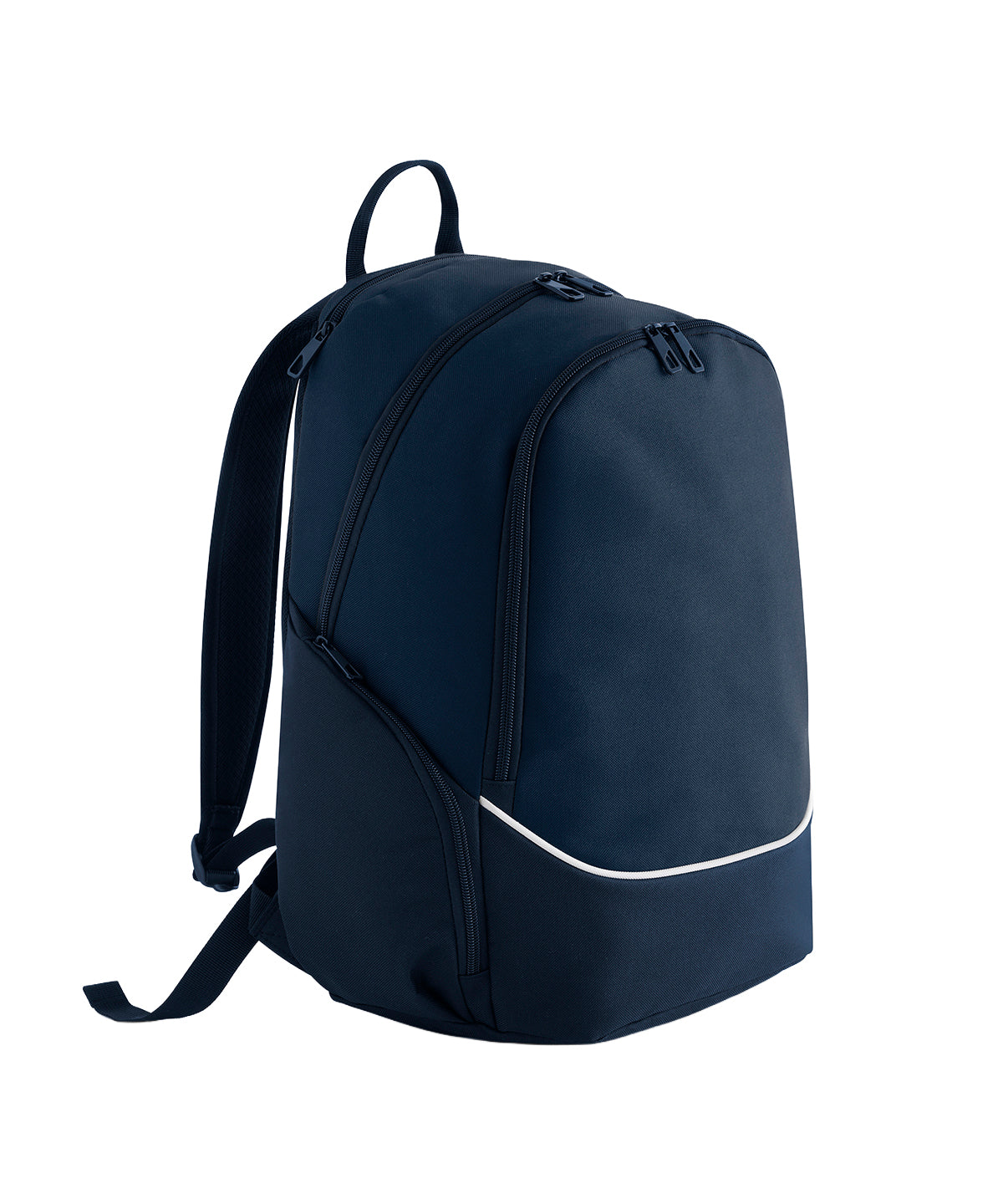 Quadra Teamwear backpack in Navy/White, front view