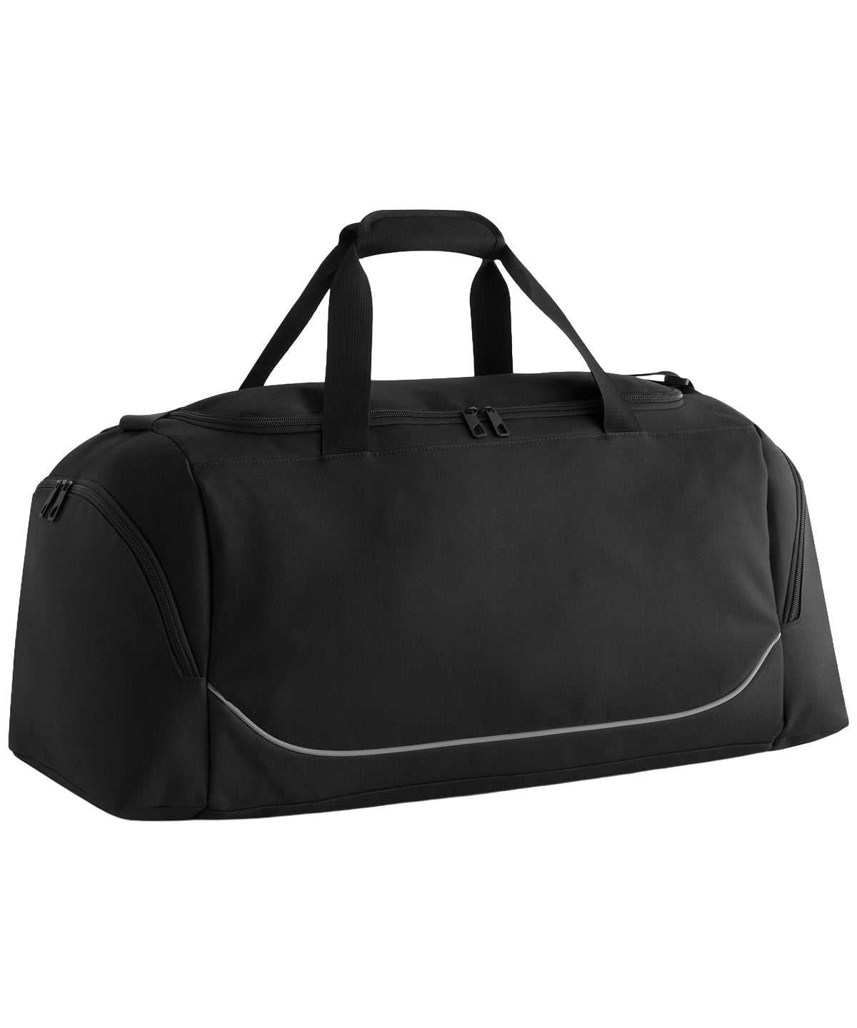 Quadra Teamwear medium holdall in Black/Grey, front view
