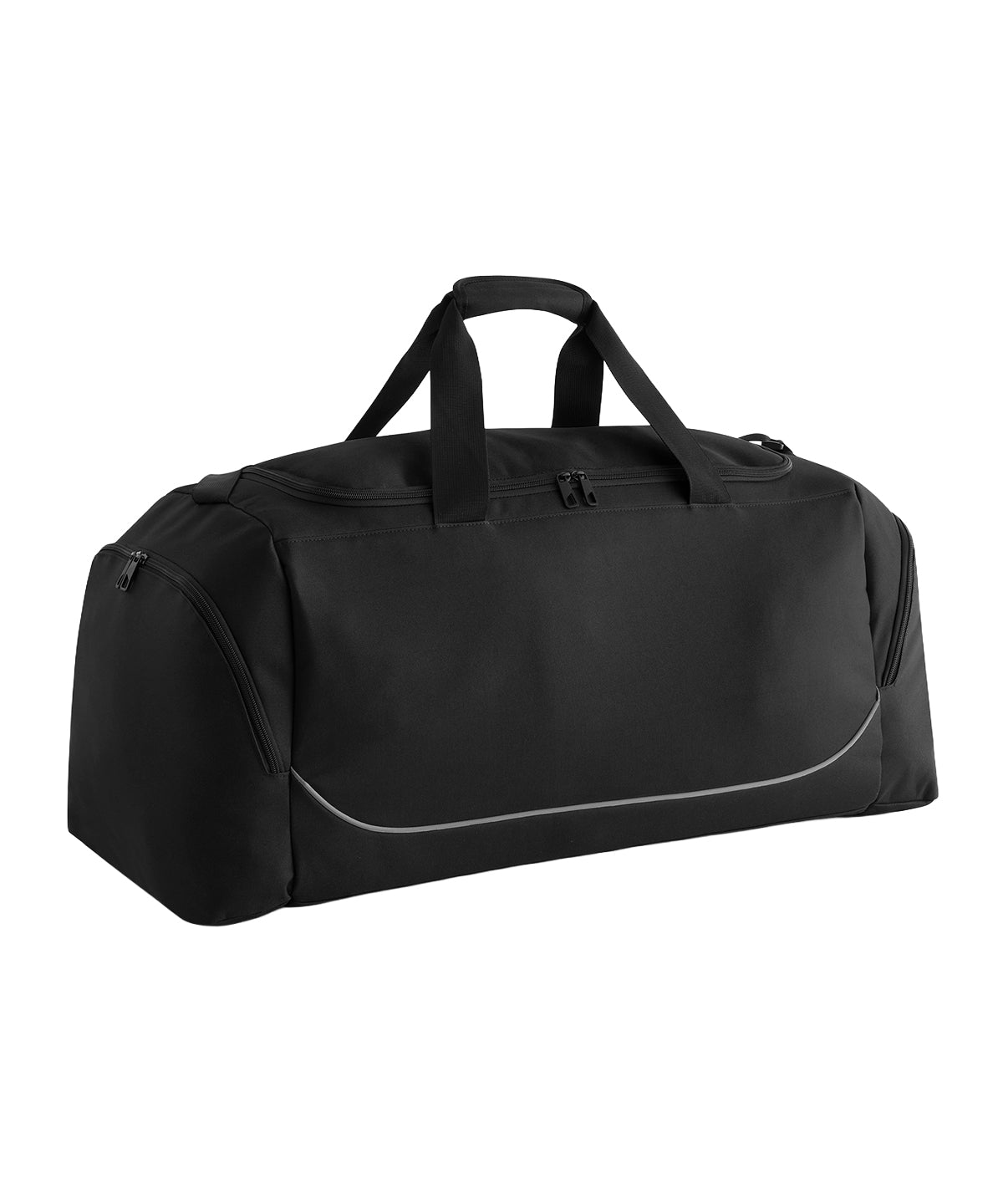 Quadra Teamwear large holdall in Black/Grey, front view