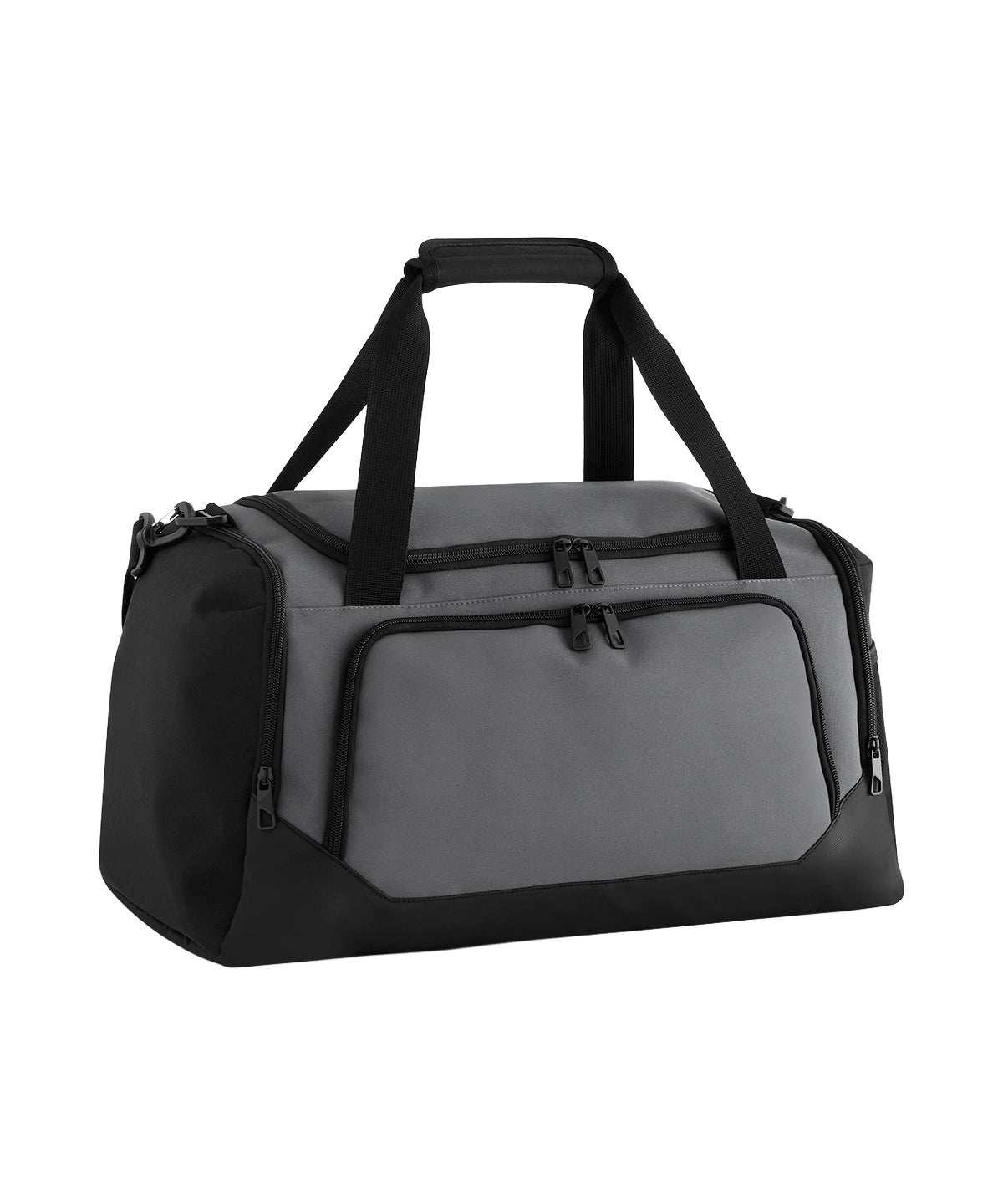 Quadra Pro team small holdall in Gunmetal Grey/Black, front view