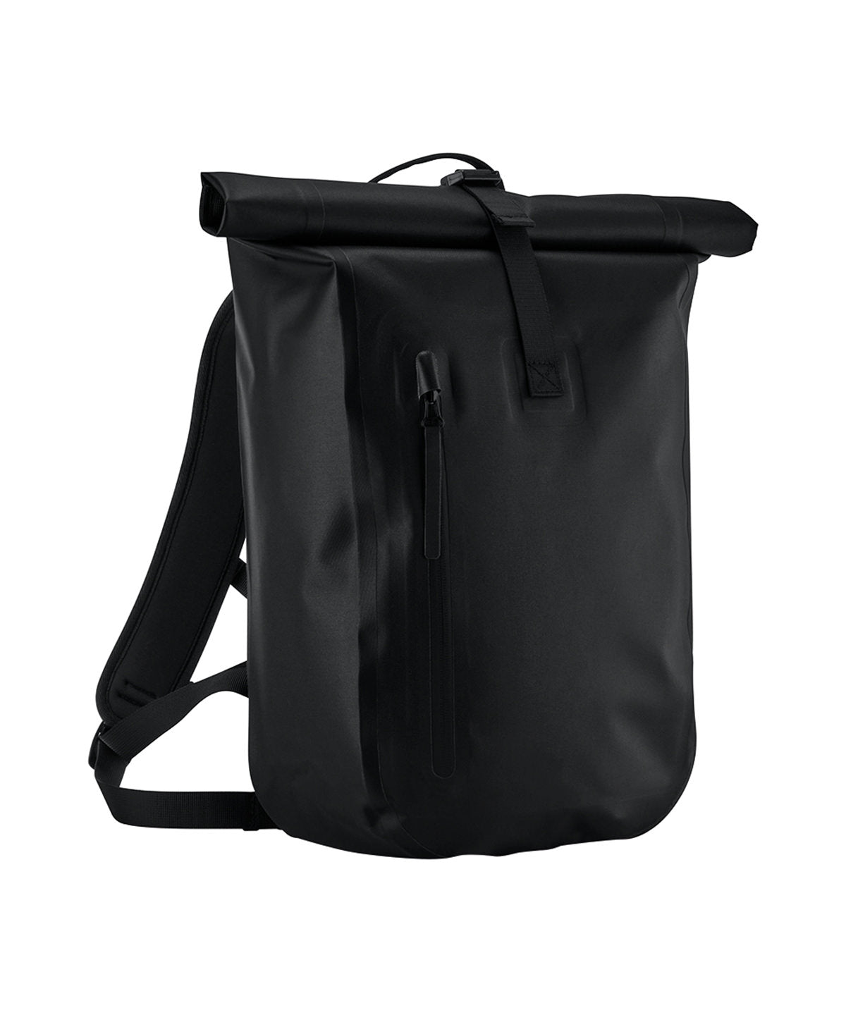 Quadra Waterproof roll-top lite in Black, front view
