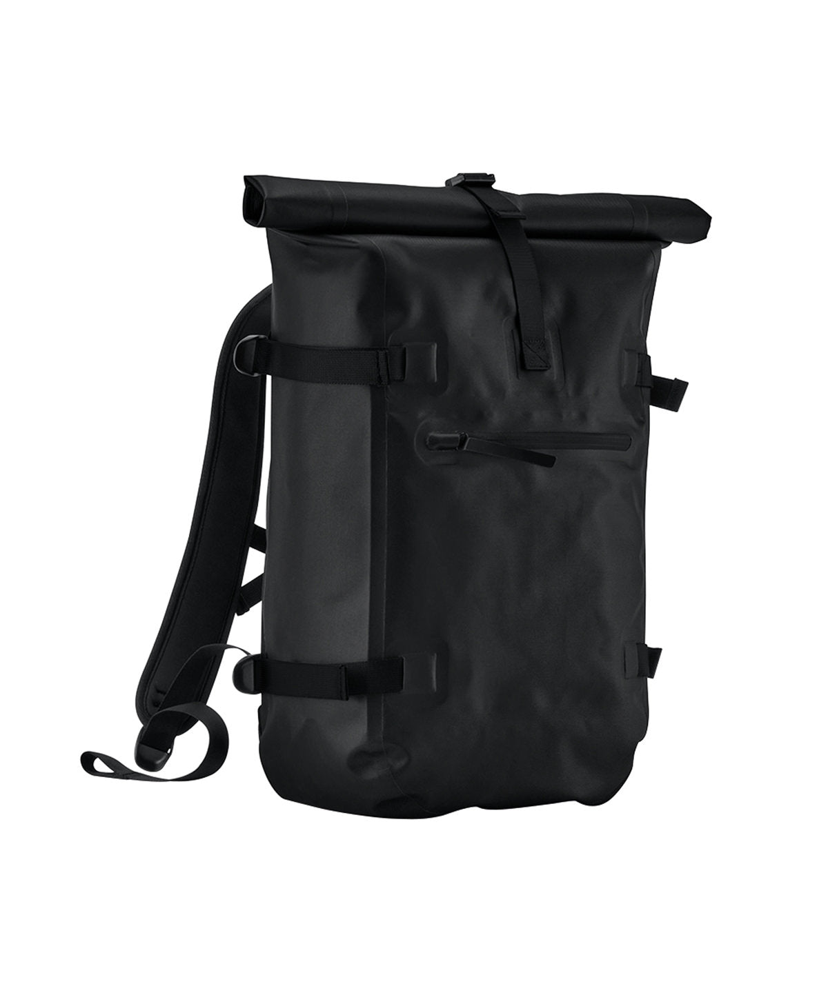 Quadra Waterproof roll-top in Black, front view