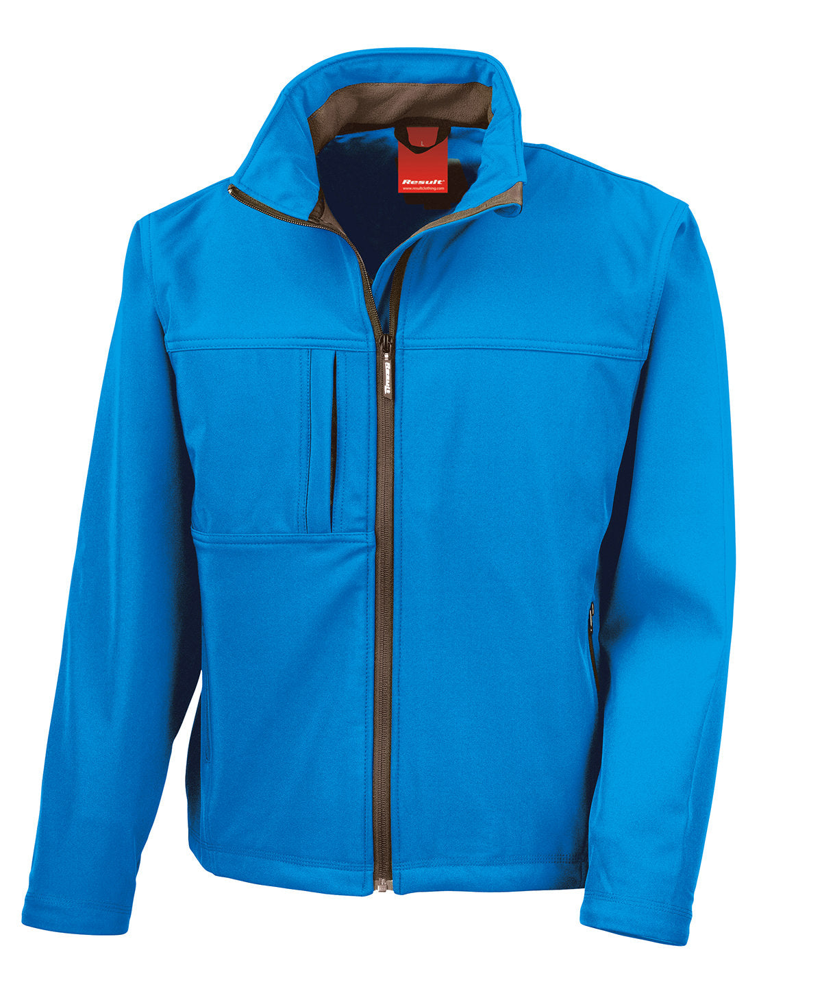 Result Classic softshell jacket in Azure, front view