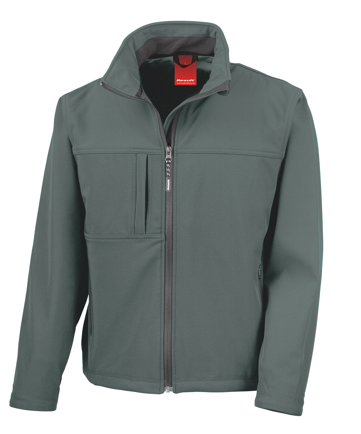 Result Classic softshell jacket in Grey, front view